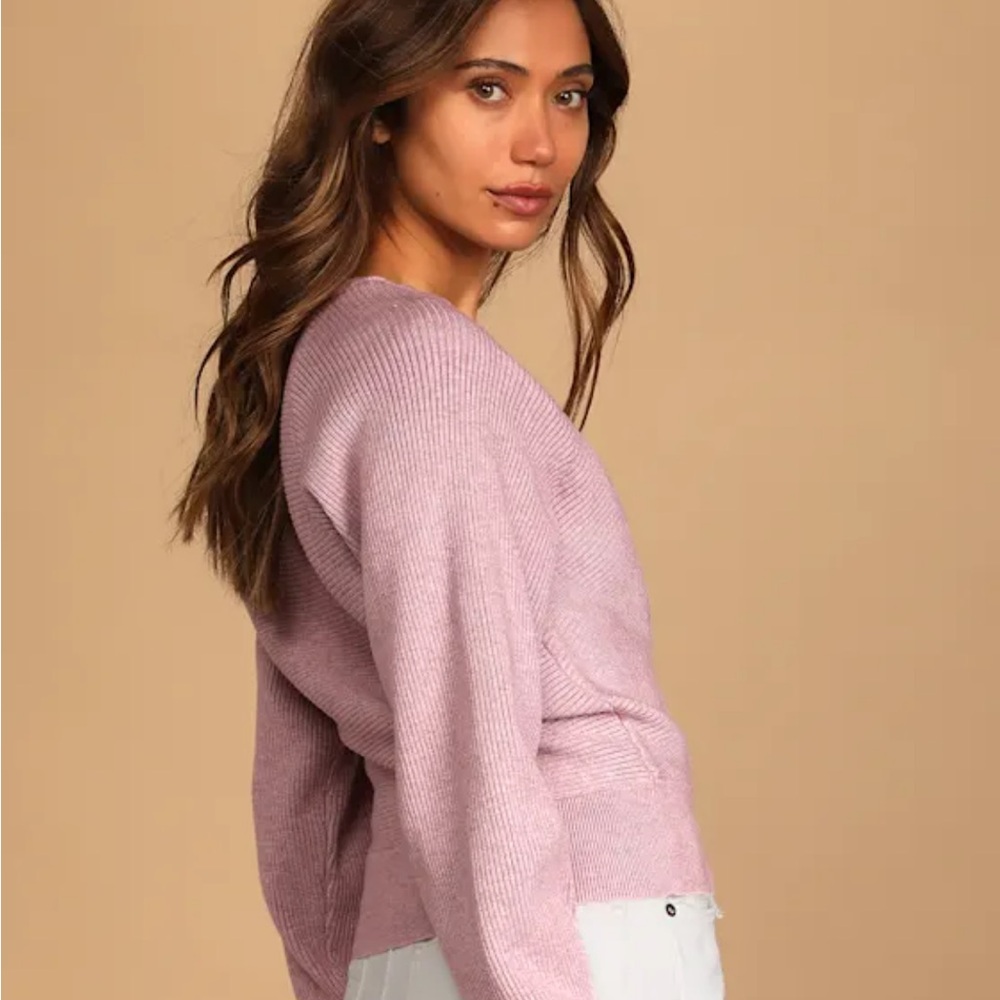 Pink V-Neck Sweater - Picture 4 of 6